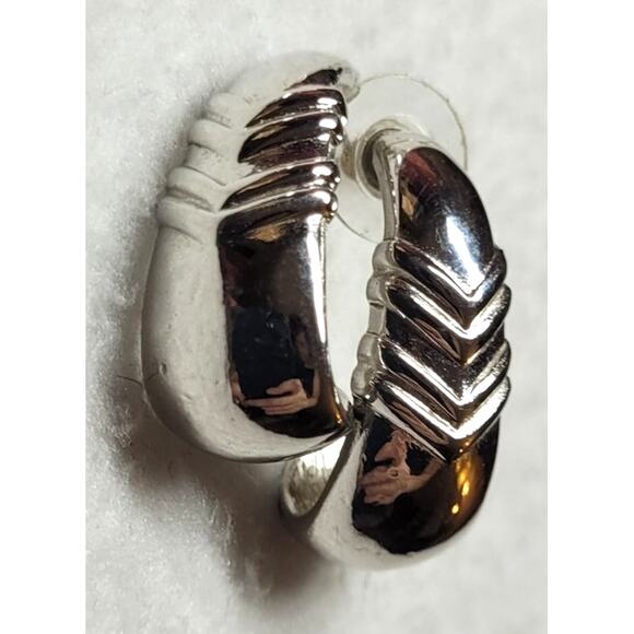 Signed Earrings Lot Silvertone Trifari Anne Klein Sterling 925 Hoops Dangle Y2K - Picture 2 of 6